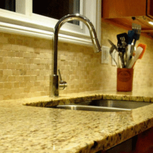 Đá Hoa Cương Vàng Bình Định Đậm Làm Bàn Bếp, Lavabo...